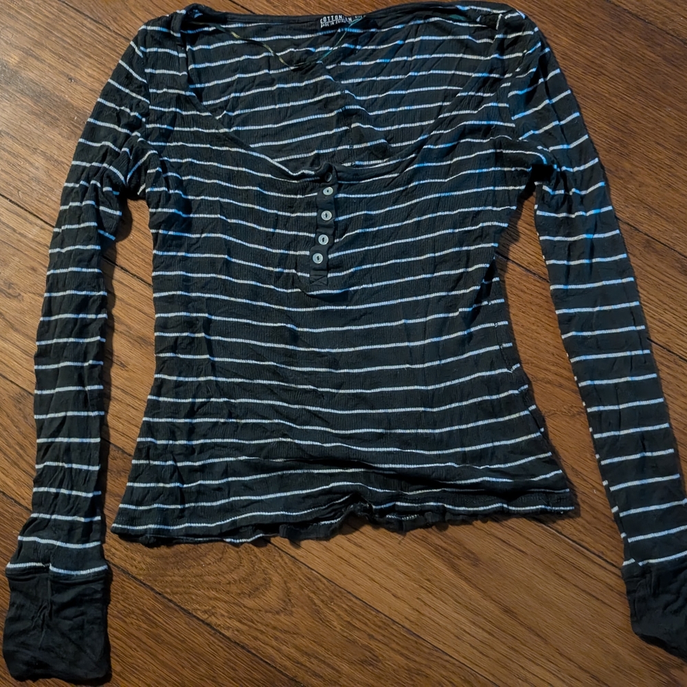Cotton On Black and White Striped Blouse